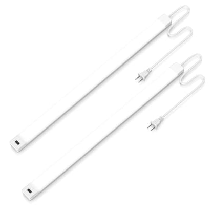 2Pcs 16 Inch Under Cabinet Lights with Hand Wave, Under Counter Lighting 5000K Cold White,Dimmable,Plug and Play,LED Lights for Kitchen Cabinet, Cupboard, Closet, Desk - color: 5000K-Cold White, size: 16inch-2Pack
