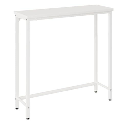 Narrow Entryway Console Table & Sofa Side Table - Industrial Hallway Table for Small Spaces, Behind Couch Table, Multi-Functional Living Room Bedroom Office,White, 29.5" x 9.4" x 29.5" - color: White
