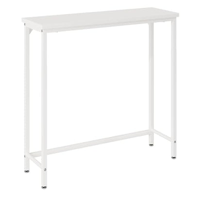 Narrow Entryway Console Table & Sofa Side Table - Industrial Hallway Table for Small Spaces, Behind Couch Table, Multi-Functional Living Room Bedroom Office,White, 29.5" x 9.4" x 29.5" - color: White