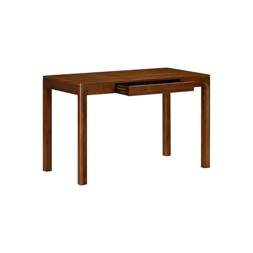 Flow Modern Wooden Rectangle Desk Table with Hidden Drawer – Waterproof & Heat Resistant, Dark Walnut - color: Dark Walnut, size: 47 Inch, style: Desk