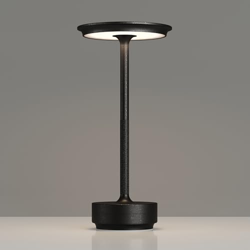 TBBGA 1 Pack Rechargeable Table Lamps Cordless, 5000mAh Outdoor Table Light | 3 Color Stepless Dimming Portable LED Table Lamp with Memory Function, for Home/Dinner/Patio/Restaurant.(Diamond Black) - color: Diamond Black-1