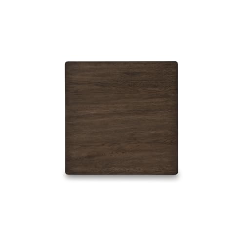 Signature Design by Ashley Hannodream Square End Table, Warm Brown | Fully assembled contemporary base, Solid hardwood, rustic oak veneer and MDF substrates, 22-inch square top for living room - color: Warm Brown