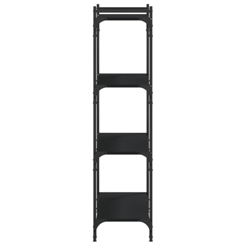 4-Tier Industrial Bookshelf, Open Storage Bookcase with Metal Frame, Stable Display Shelves for Home Office Living Room, 31.5 x 11.8 x 47.2 Inches, Black - color: Black 11