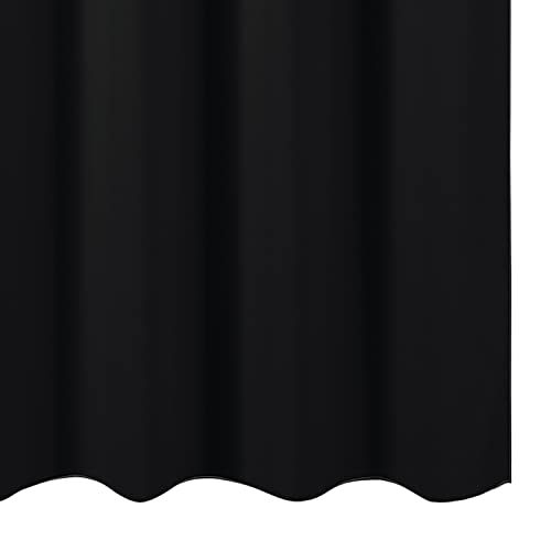 Black Blackout Curtains/38 x 63 Inch/Set of 2 Panels Rod Pocket Room Darkening Curtains for Bedroom - color: Black, size: 38"W x 63"L (Pack of 2)