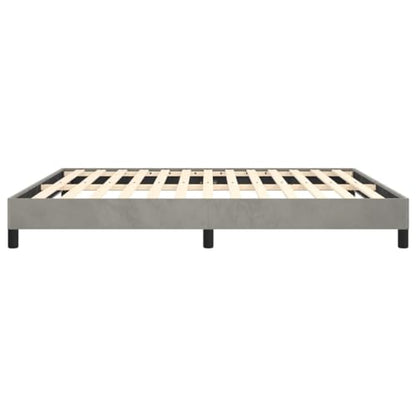 King Size Bed Frame, Upholstered Platform Bed with Soft Velvet Fabric, Modern Low Profile Bedroom Furniture, Durable Engineered Wood Construction, Light Grey - color: Light Gray, size: King & 9.8"