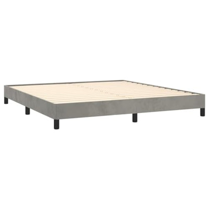 King Size Bed Frame, Upholstered Platform Bed with Soft Velvet Fabric, Modern Low Profile Bedroom Furniture, Durable Engineered Wood Construction, Light Grey - color: Light Gray, size: King & 9.8"