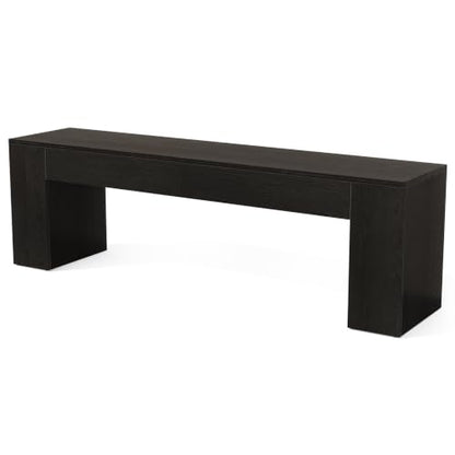 LITTLE TREE 70.8" TV Stand, Wooden Entertainment Center, Low TV Console Table for TVs Up to 80", Modern Chic Entertainment Center for Living Room, Bedroom, Apartment, Black, Easy Assembly