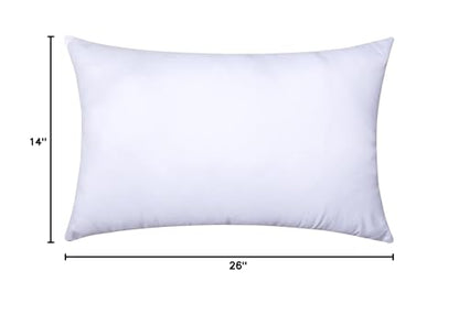 MIULEE 14x26 Inch Throw Pillow Insert for Couch Sofa Bed | Premium Virgin Filling, Soft Brushed Fabric, Rectangle Decorative Pillow, Lumbar Back and Neck Support - size: 14x26 Inch