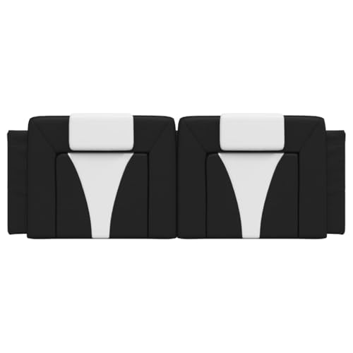 54-inch Double Headboard Cushion, Faux Leather Upholstered Padded Bed Backrest for Reading and Relaxation, Modern Wall-Mounted Bedroom Headboard, Black - color: Black, size: 54 in Double