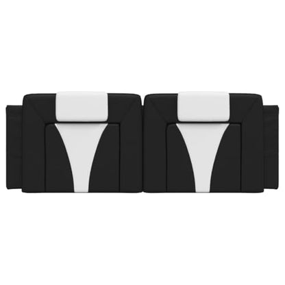 54-inch Double Headboard Cushion, Faux Leather Upholstered Padded Bed Backrest for Reading and Relaxation, Modern Wall-Mounted Bedroom Headboard, Black - color: Black, size: 54 in Double