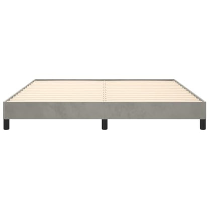 King Size Bed Frame, Upholstered Platform Bed with Soft Velvet Fabric, Modern Low Profile Bedroom Furniture, Durable Engineered Wood Construction, Light Grey - color: Light Gray, size: King & 9.8"
