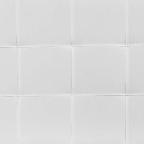 EMMA + OLIVER White Queen Quilted Tufted Headboard | Adjustable Bed Rail Slots, Fabric Upholstered - color: White, size: Queen