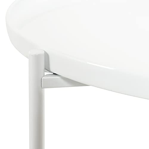Kate and Laurel Ulani Modern Nesting Side Table, Set of 2, White, Sophisticated Glam End Tables for Storage and Display - color: White