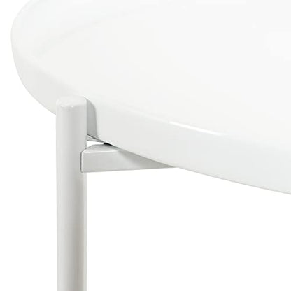 Kate and Laurel Ulani Modern Nesting Side Table, Set of 2, White, Sophisticated Glam End Tables for Storage and Display - color: White