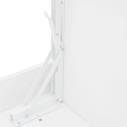 Wall Mounted Folding Desk, Solid Wood Floating Laptop Desk with Wall Mounted Bookshelf for Living Room Coffee Shop Apartments, 88lbs Table Load-Bearing (White) - color: White
