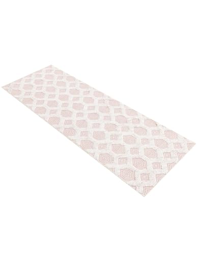 Rugs.com - Sabrina Soto Casa Rug – 8 Ft Runner Pink Modern High-Low Textured Runner for Hallways and Entryways - color: Pink, size: 2'3" x 8' (Runner)