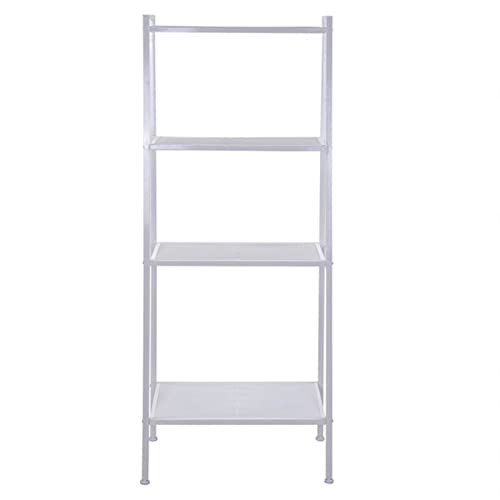 4-Shelf Modern Bookcase, Freestanding Ladder Bookshelf with Industrial Metal Frame for Living Room Bedroom Home Office (White-4 Tier) - color: White-4 Tier