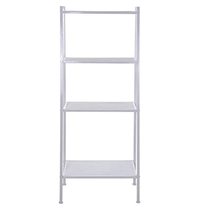 4-Shelf Modern Bookcase, Freestanding Ladder Bookshelf with Industrial Metal Frame for Living Room Bedroom Home Office (White-4 Tier) - color: White-4 Tier