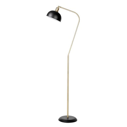 HarvestLand Halo Brass Floor Lamp with Adjustable Reading Light | Adjustable reading light, solid metal base, E26 bulb compatible. - color: Black Brass