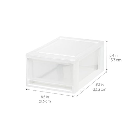 IRIS USA 8-Pack, 6 Qt. Small Stacking Drawer Storage Organizer, White | Keep craft supplies, accessories, office items, and small essentials organized around your home with separate storage spaces - size: 6 Qt., style: 8 Pack