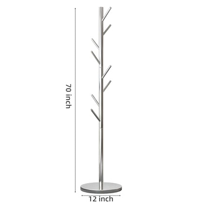 Coat Rack Freestanding Metal Coat Rack Stand with 8 Hooks,Silver | Sturdy Heavy Duty Modern Coats Tree for Bags Clothes Hall Tree Hats Hanger Holder Stand for Entryway Bedroom Hallway Office - color: Silver with 8 Hooks