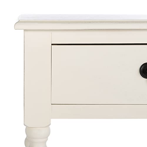 SAFAVIEH Furniture - Athena 2-Drawer Console Table - Distressed White - Solid Wood - Farmhouse Classic Design - Ideal for Entryway, Living Room, Hallway, 35.5" W x 13" D x 29.5" H (CNS5702A) - color: Distressed White