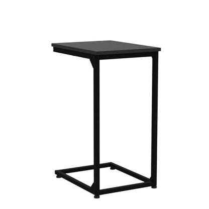 AMHANCIBLE C Shaped End Table Set of 2, Couch Side Table that Slide Under | TV Trays for Eating on Couch, Narrow Small Space Side Tables for Living Room Bedroom, Black - color: Black
