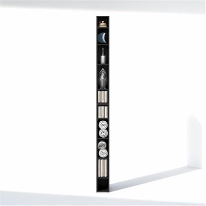 Pemberly Row 10-Tier Adjustable Closet Organizer, 6-Inch Slim Shelves, Blackwood Finish, Modular Stackable Units, Vertical Storage System for Shoes, Clothes, Accessories, 78.7-Inch Tall Closet