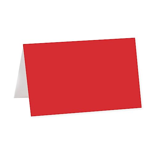 Andaz Press Table Tent Printable Place Cards, Red 20-Pack, Seat Placement Cards Blank Place Cards For Table Settings Name Cards for Bridal Wedding Shower, School Graduation Food Cards Red Card Table - color: Blank Red