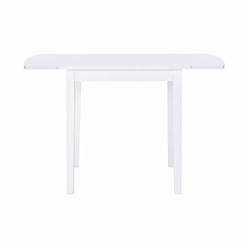 Linon Torino White 30" Square Drop Leaf Table - 30" X 48" Fully Extended - color: White