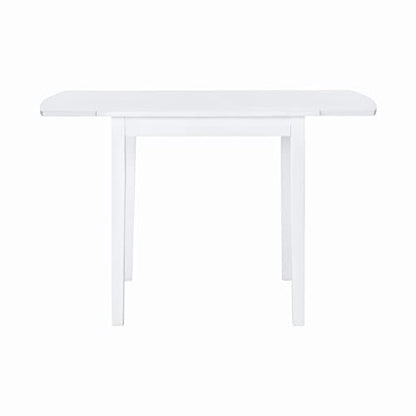 Linon Torino White 30" Square Drop Leaf Table - 30" X 48" Fully Extended - color: White