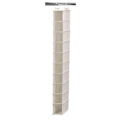 Household Essentials 311322 Hanging Shoe Storage Organizer for Closets |10 Pocket Shelves | Natural Canvas - color: Natural