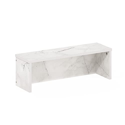 18-Inch Wide Counter Shelves, Stackable Organizer Shelf, Easy Assembly Spice Rack, Kitchen Countertop Organizer for Pantry, Kitchen, Coffee Bar, Marble White - size: 18-Inch