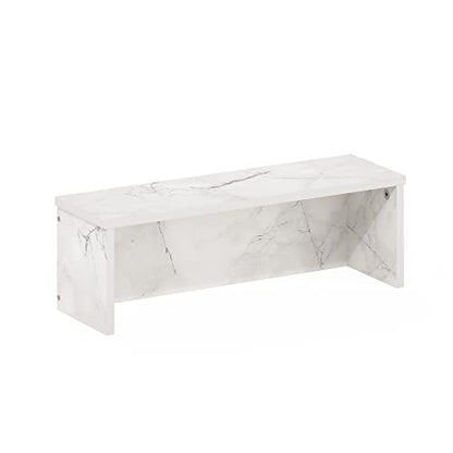 18-Inch Wide Counter Shelves, Stackable Organizer Shelf, Easy Assembly Spice Rack, Kitchen Countertop Organizer for Pantry, Kitchen, Coffee Bar, Marble White - size: 18-Inch
