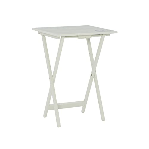 Linon Home Décor Atlas Compass Set Tray Table, Gray - color: Light Gray