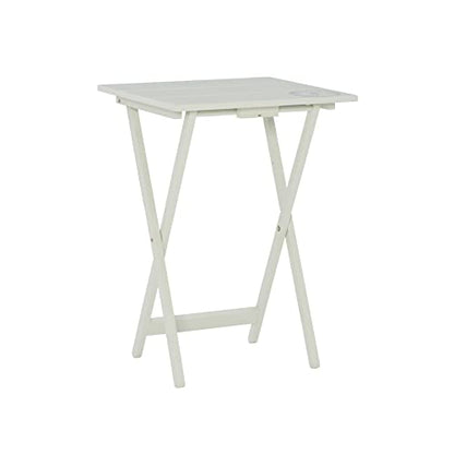 Linon Home Décor Atlas Compass Set Tray Table, Gray - color: Light Gray