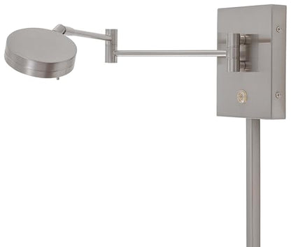 GEORGE KOVACS P4308-084 George's Reading Room LED Swing Arm Wall Lamp, 1-Light, 8 Total Watts, 6.25-in H x 13.75-in W, Brushed Nickel - color: Brushed Nickel