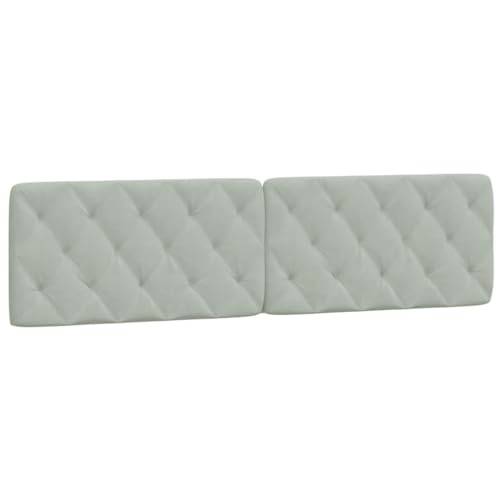 Velvet Headboard Cushion 76 Inch, Upholstered Bed Backrest Pillow for King Bed Frame, Soft Foam Reading Pillow for Wall Mounted Installation, Light Gray - color: Grey 2, size: 76.0 in