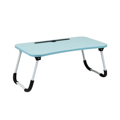 Mind Reader Lap Desk Laptop Stand, Bed Tray, Folding Legs, Couch Table, Portable, MDF, 23.25" L x 13.75" W x 10.5" H, Blue - color: Blue