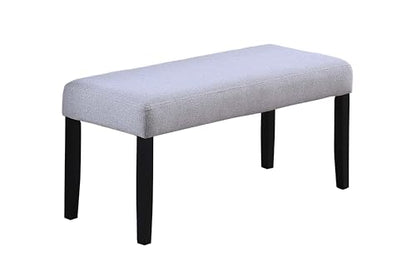 Modern Upholstered Dining Bench: Compact Soft Fabric Seating for Small Apartments - Space Saving Rectangular Bench with Wood Legs for Urban Dining Areas