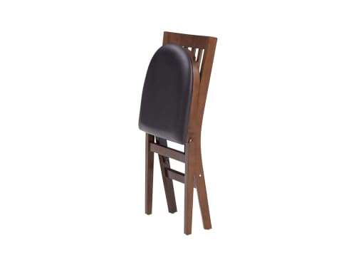 Stakmore School House Folding Chair, Walnut (Set of 2) - color: Brown