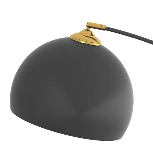 GETINLIGHT Inlight 66" Modern Black Metal Arc Floor Lamp with Inner Gold Metal Shade and Black Marble Base, Bulb Not Included, IN-0806-1-BK