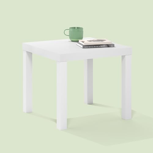 Bayan End Table, Square Side Table, for Small Spaces, Living Room, Bedroom, White - color: White, size: 20.1 (D) x 20.1 (W) x 17.5 (H) inches