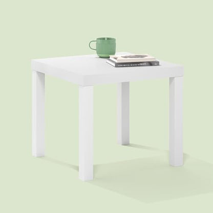 Bayan End Table, Square Side Table, for Small Spaces, Living Room, Bedroom, White - color: White, size: 20.1 (D) x 20.1 (W) x 17.5 (H) inches