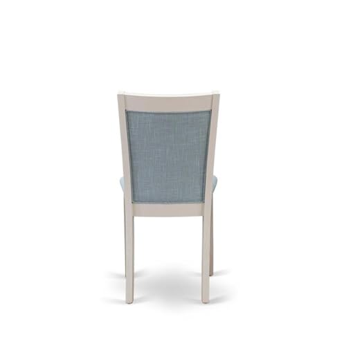 East West Furniture MZC0T15 Monza Parsons Dining Chairs - Baby Blue Linen Fabric Padded Chairs, Set of 2, Wirebrushed Linen White - color: Mzc0t15