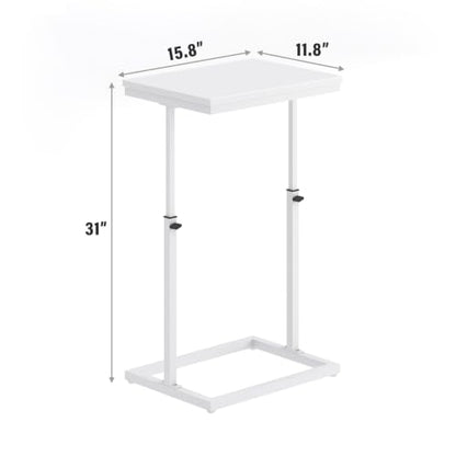 TUTOTAK End Table, Side Table, Tall Couch Table, Sofa Table | for Living Room, Bedroom, White TB01BW083P - color: White, size: 1 Pack, style: Large