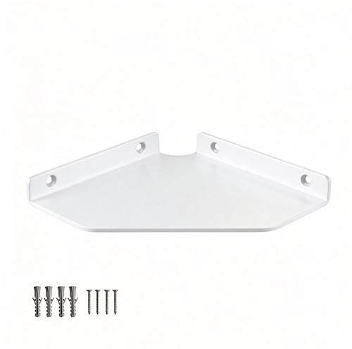 6 Inch White Floating Corner Shelf Wall Mounted, Triangle Decorative Shelf for Home, Bathroom, Phone & Small Items - color: White, size: 6 inch corner shelves
