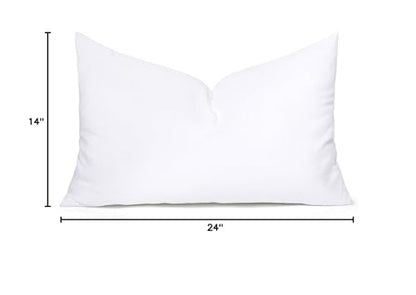 MIULEE 14x24 Inch Throw Pillow Insert for Couch Sofa Bed | Premium Virgin Filling, Soft Brushed Fabric, Rectangle Decorative Pillow, Lumbar Back and Neck Support - size: 14x24 Inch