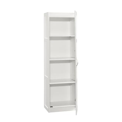 Sauder Miscellaneous Tall Storage Cabinet, Kitchen Pantry, Single Door with Adjustable Shelves, White Finish - color: White