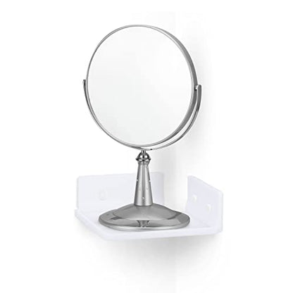 BRAINWAVZ 스피커, 카메라, 베이비 모니터, 식물, 책 전자 제품, 수집품 등을 위한 16.5cm(6.5인치) 코너 선반 마운트, 플로팅 선반에 접착제 및 나사 (화이트) - color: 16.5cm(6.5인치) 정사각형